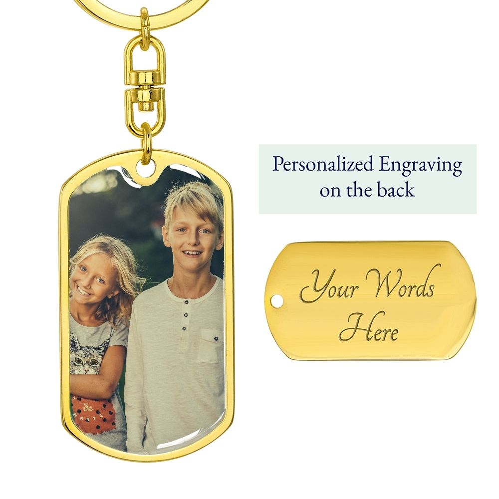 Custom Keychain for Grandpa | Personalized Photo Gift from Grandchildren