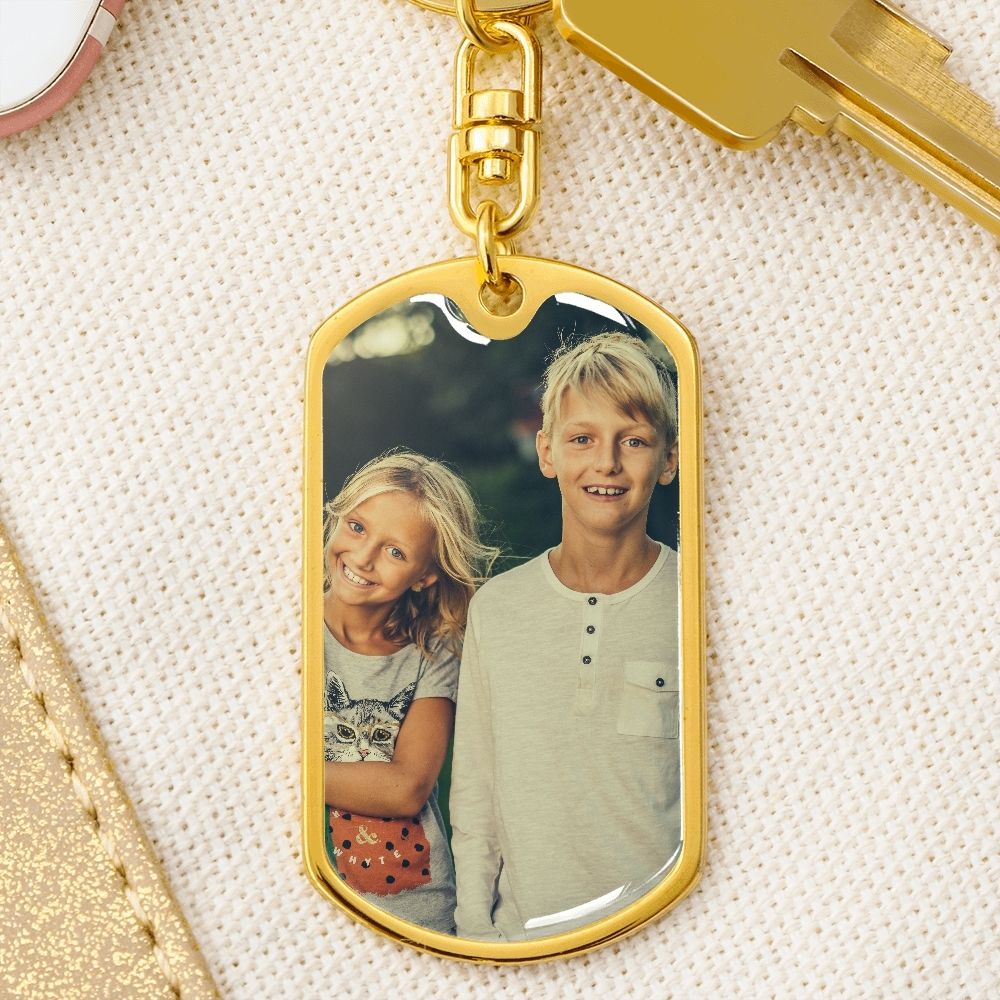 Custom Keychain for Grandpa | Personalized Photo Gift from Grandchildren